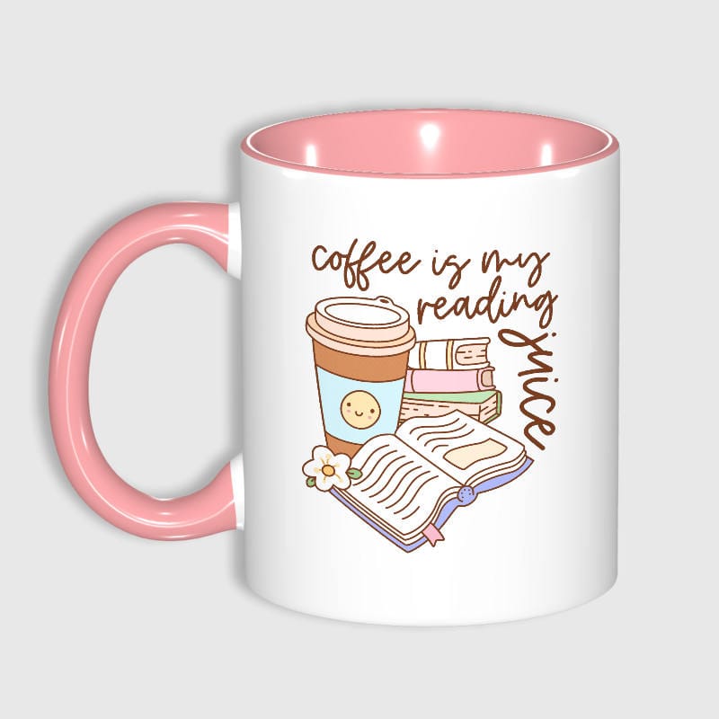 Funny Reading Quote 11oz Pink Mug for Readers Gift