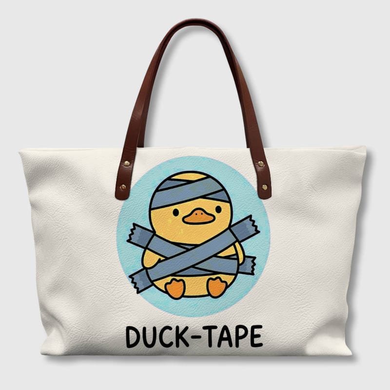 Funny Duck Tape Pun Tote Bag for Daily Use & Gifting