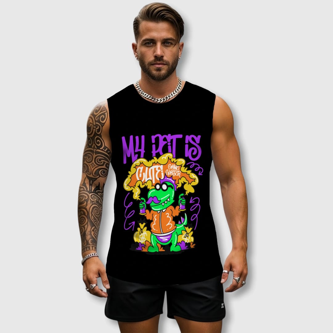 Custom Crew Neck Vest for Men | Lightweight Personalized Summer Tank Top - 1