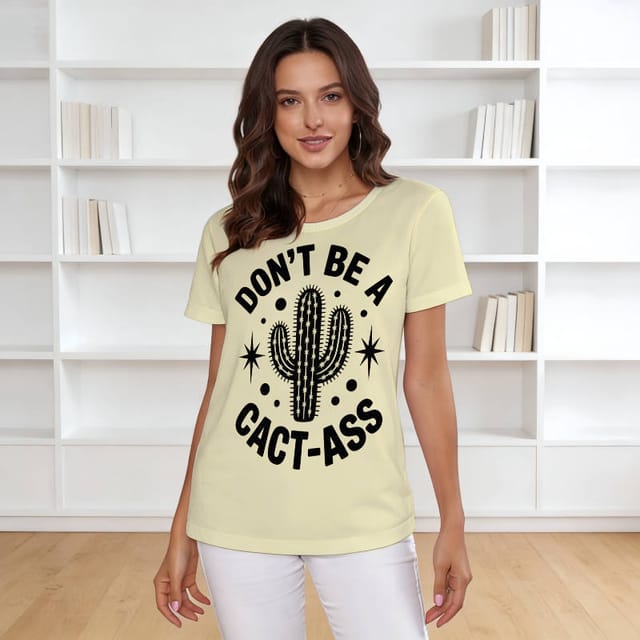 Funny Cactus Pun Women's T-Shirt for Summer Daily Wear