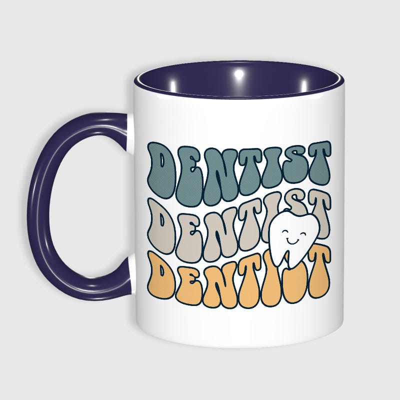Cute Dentist Themed 11oz Blue Mug for Dentist Daily Use Gift