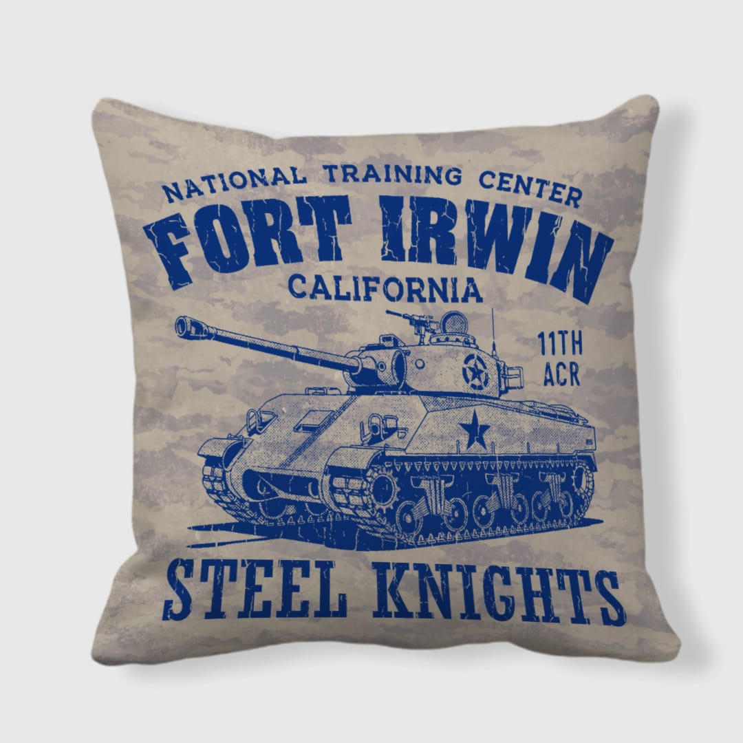 FORT IRWIN Vintage Blue Pillow - 1