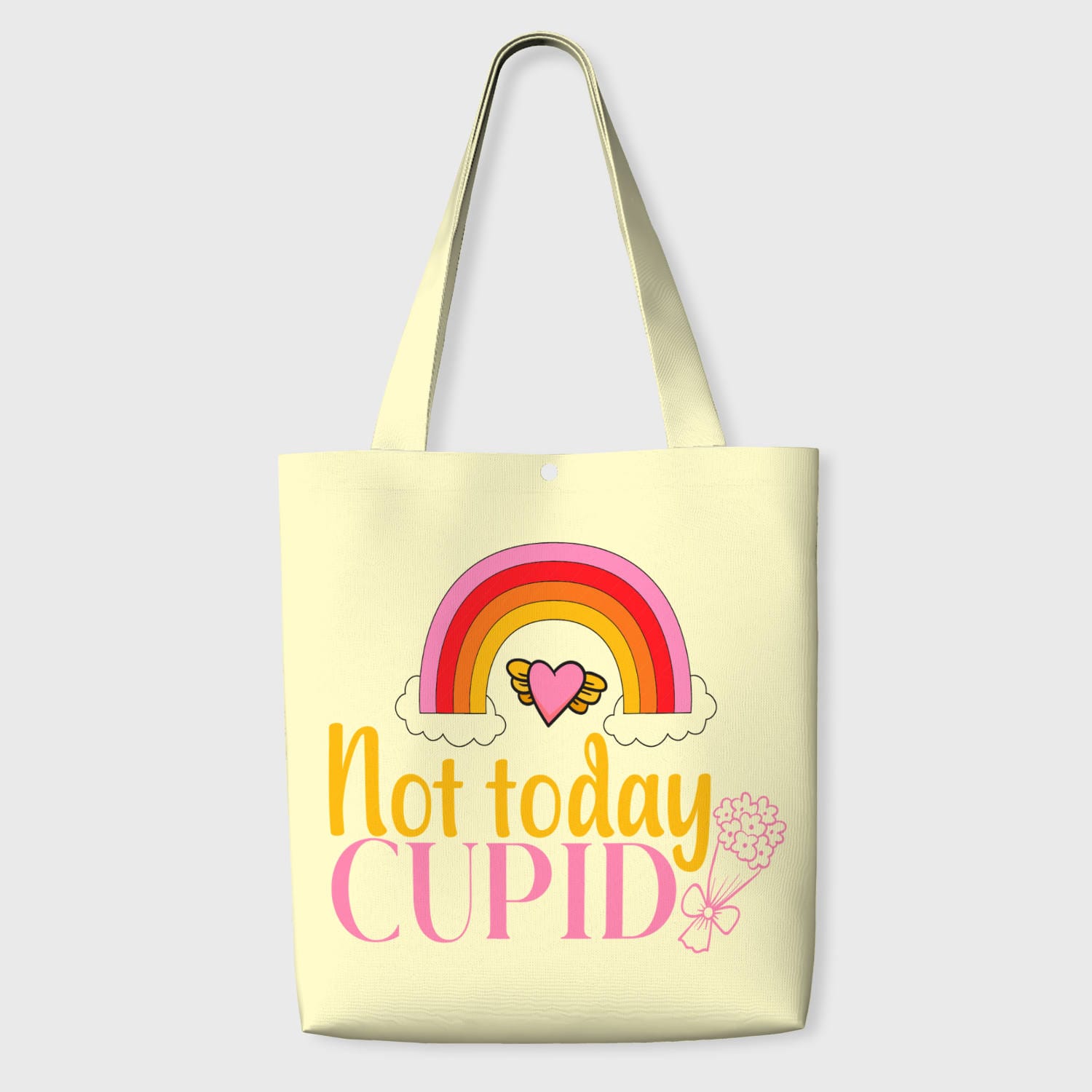 Funny Not Today Cupid Tote Bag for Singles Valentine Gift
