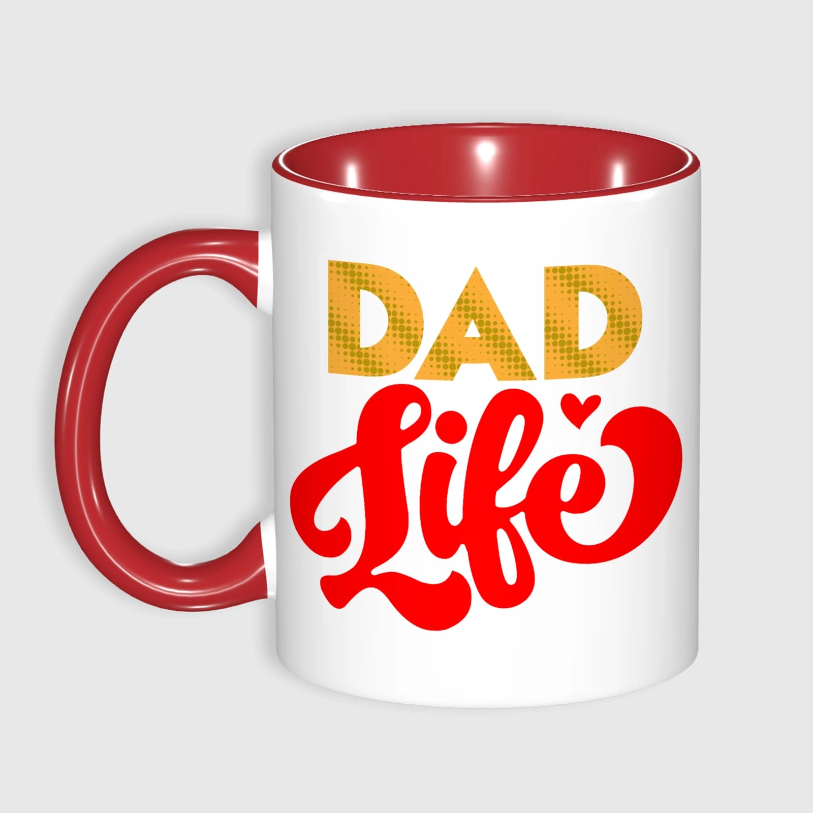 Dad Life Red Accent Coffee Mug for Dads Father's Day Gift