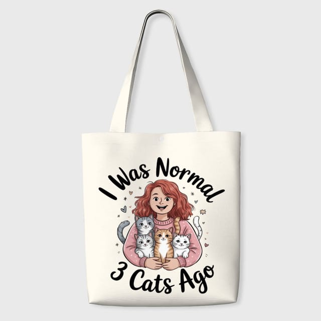 Funny Cat Quote Tote Bag for Cat Lovers Daily Use Gift