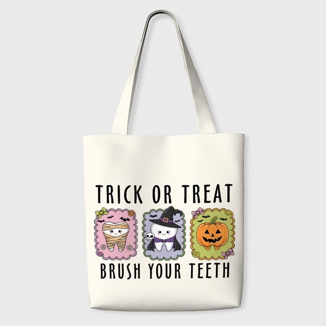 Funny Halloween Dental Pun Tote Bag for Dentist Gift