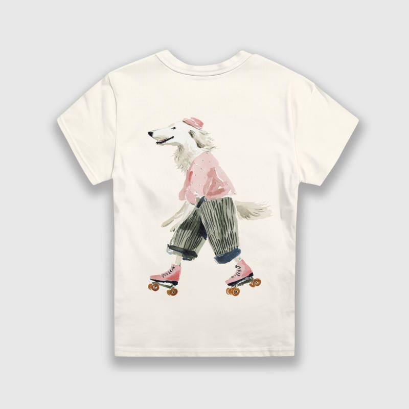 Roller Skating Dog Kids T-Shirt for Pet Lovers Birthday Gift