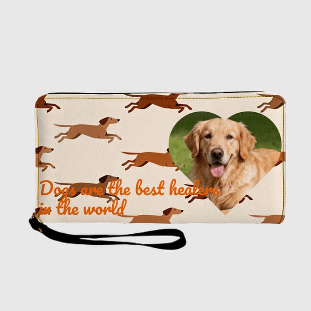 Custom Golden Retriever Quote Zip Wallet for Pet Lover Gifts
