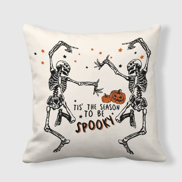 Spooky Skeleton Throw Pillow for Halloween Gifts