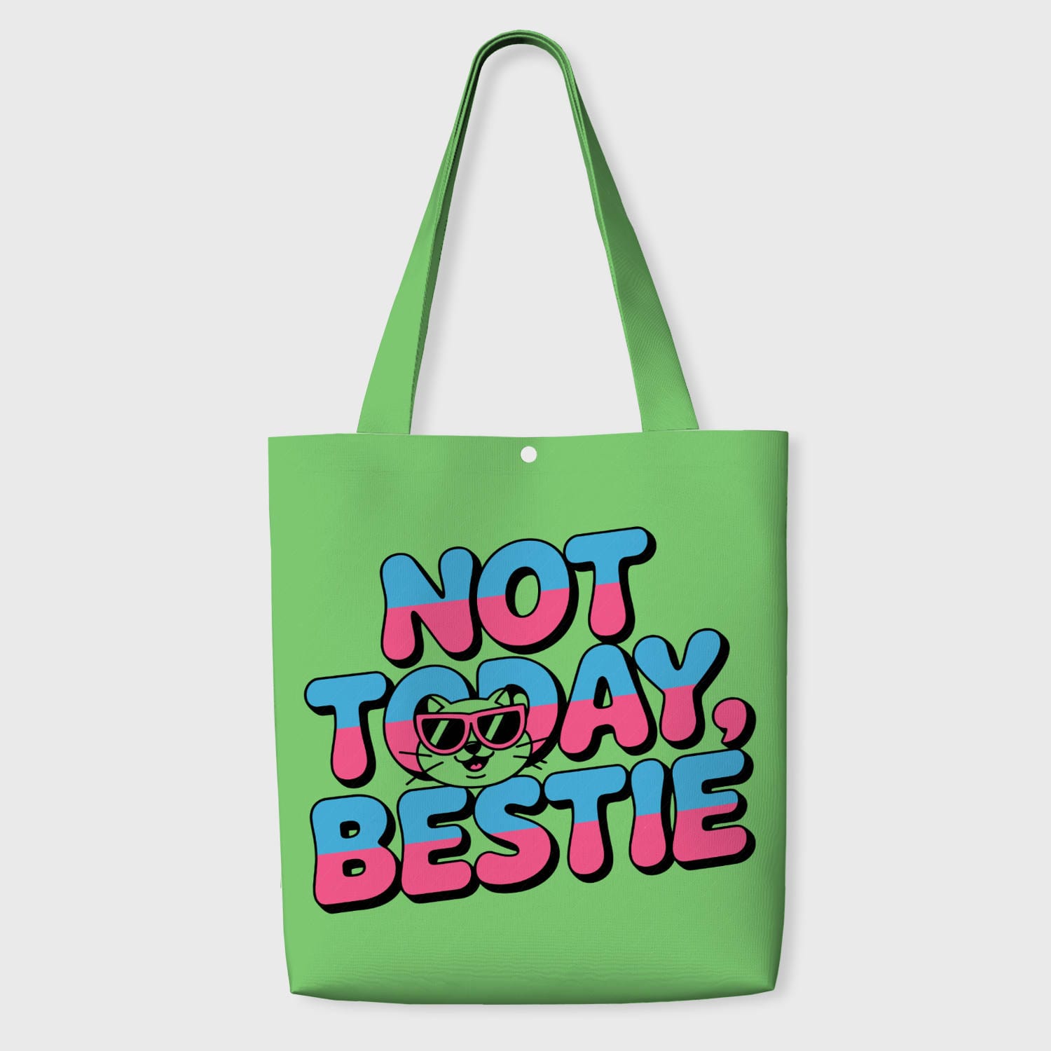 Funny 'Not Today Bestie' Cat Tote Bag for Friend Gift Daily Use