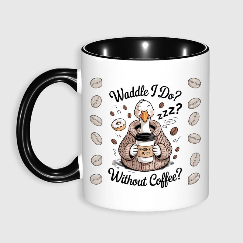 Funny Goose Pun Black Accent Mug for Coffee Lovers Gifts
