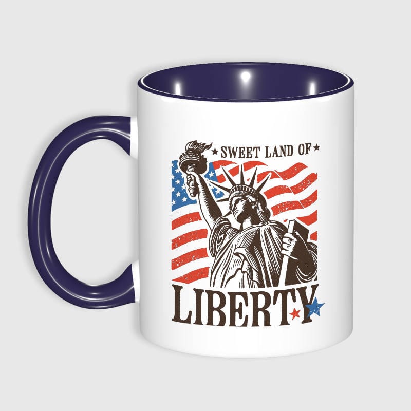 Statue of Liberty Print Coffee Mug for Patriotic USA Gift Daily Use