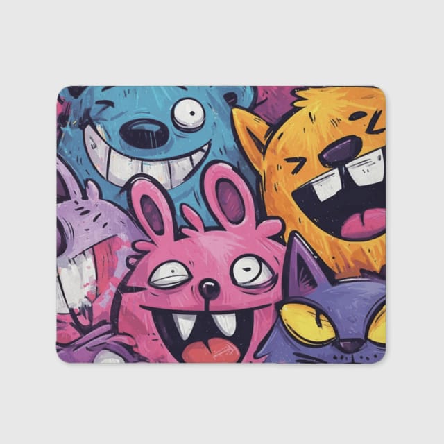 Funny Graffiti Monster Mouse Pad for Gamers Office Daily Use