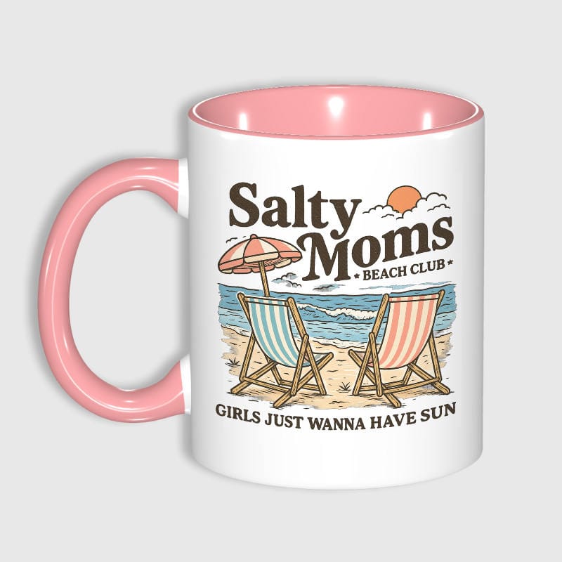 Salty Moms Beach Club Ceramic Mug for Mom Summer Gift