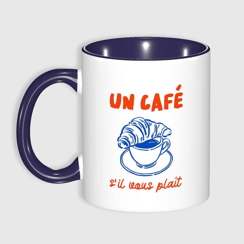 French Café Croissant Mug for Francophile Daily Use Gift