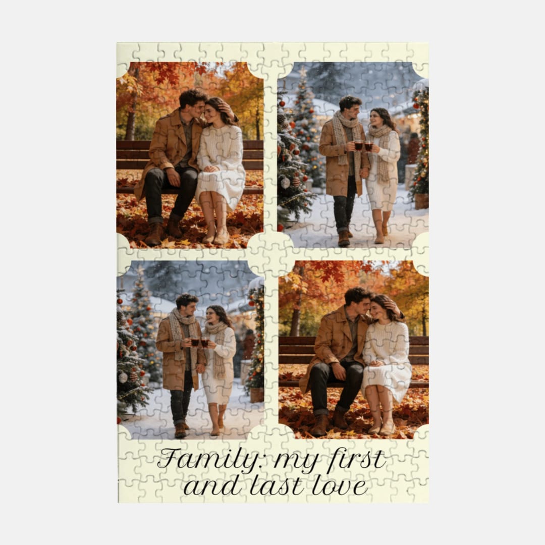 Custom Photo Puzzle – Personalized Jigsaw Puzzle in Wooden or Cardboard Material, Custom Picture Puzzle Gift for Family, Couples, Kids & Holidays - 1