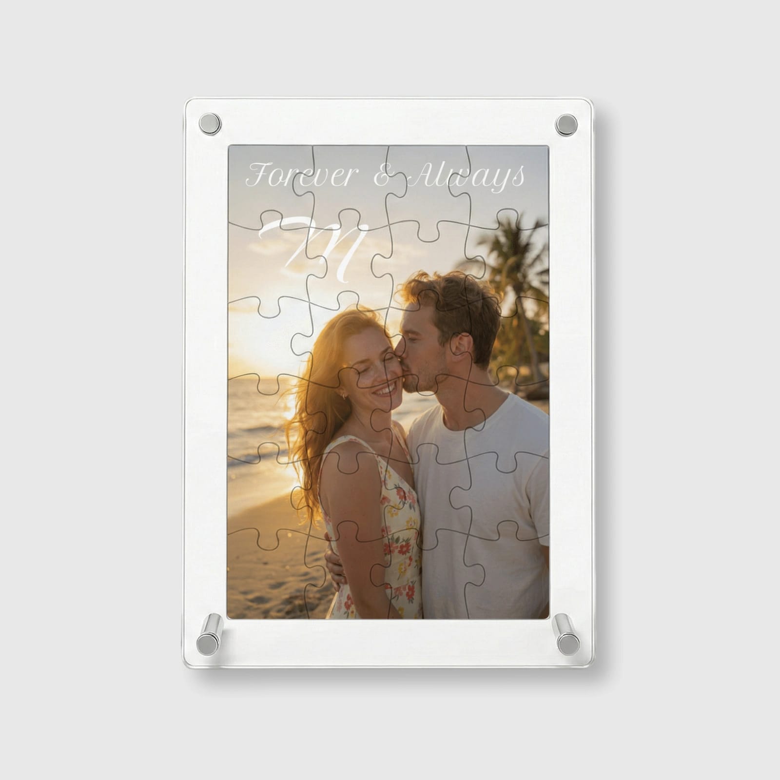 Custom Romantic Photo Acrylic Puzzle for Couples Anniversary Gift
