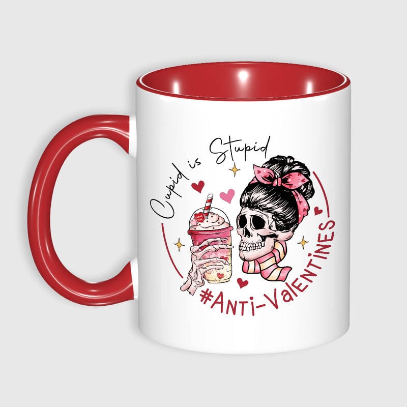 Funny Anti-Valentine Skull Mug for Singles Valentine Gift - 1