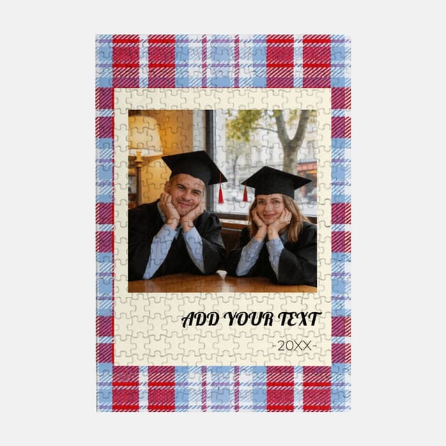 Plaid Border Custom 300pcs Photo Puzzle for Graduates Gift