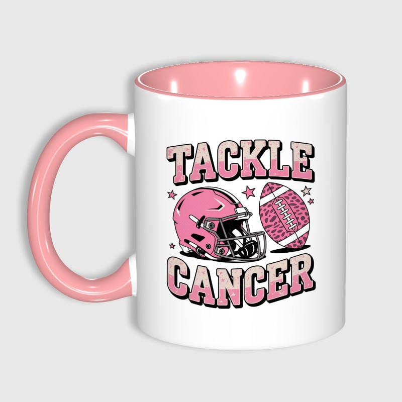Tackle Cancer Football Ceramic Mug for Breast Cancer Awareness Gifts
