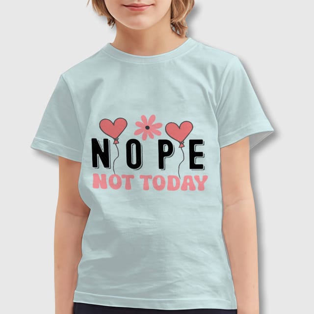 Funny 'Nope Not Today' Kids T-Shirt for Valentine's Day