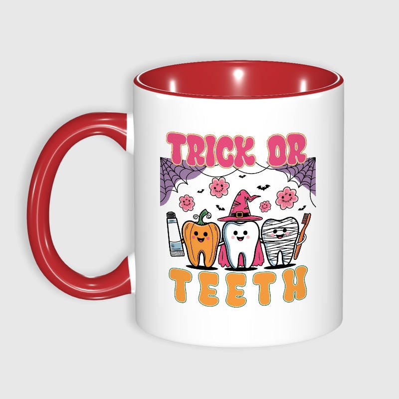 Trick Or Teeth Cartoon Mug for Dental Worker Halloween Gift