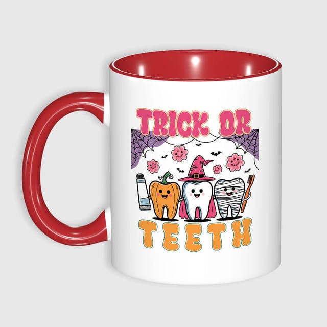 Trick Or Teeth Cartoon Mug for Dental Worker Halloween Gift