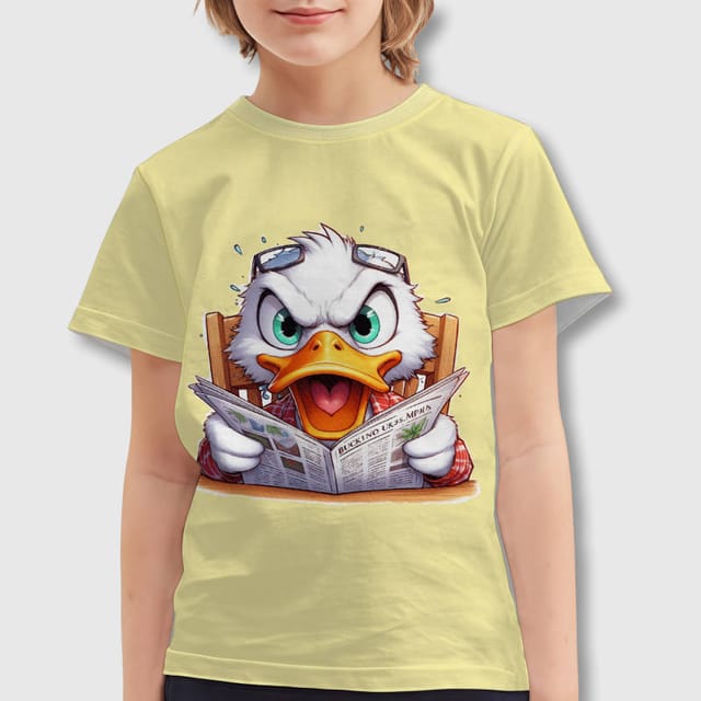 Funny Angry Duck Kids T-Shirt for Boys Girls Daily Wear