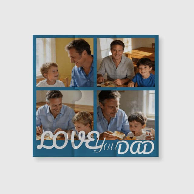 Custom Photo Puzzle Fridge Magnet for Dad Father's Day Gift