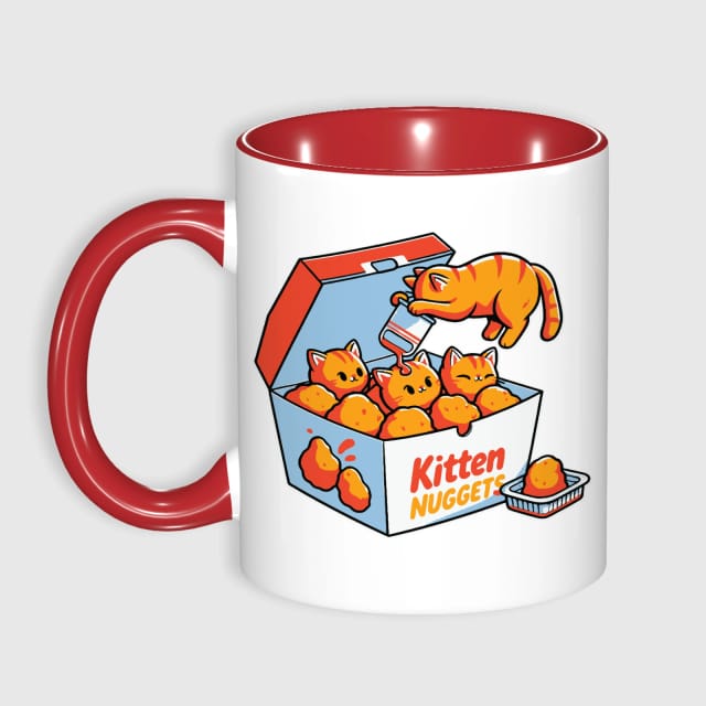 Funny Kitten Nugget Accent Coffee Mug for Pet Lovers