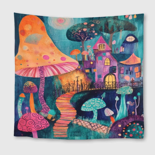 Fantasy Mushroom Towel for Cottagecore Fans Gift