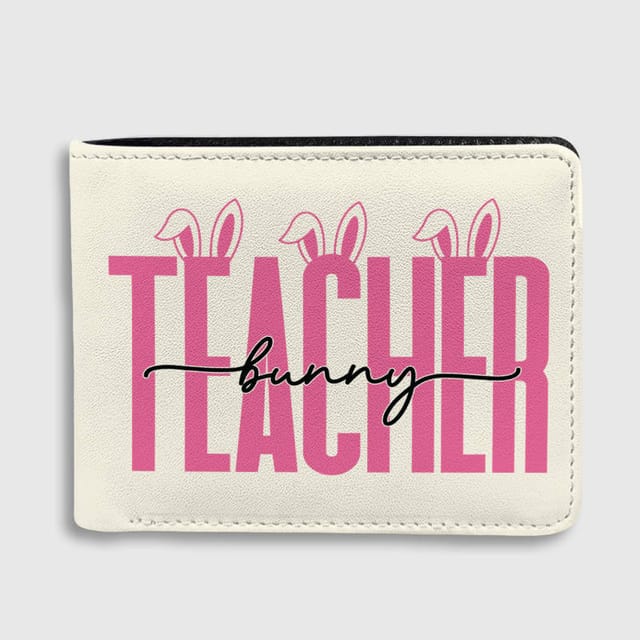 Easter Teacher Bunny Bifold Wallet Cute Thoughtful Gift For School Educator Appreciation