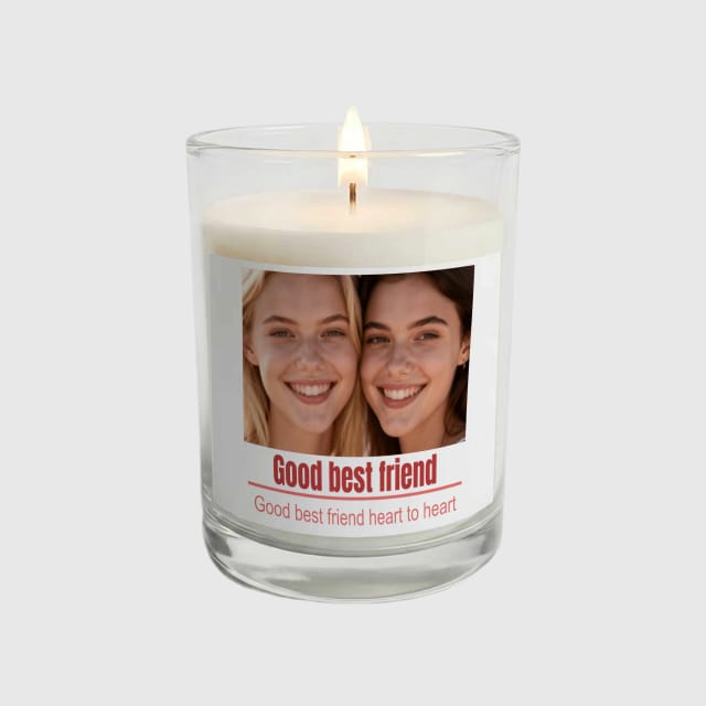 Custom Photo Text Candle for Best Friends Birthday Gift