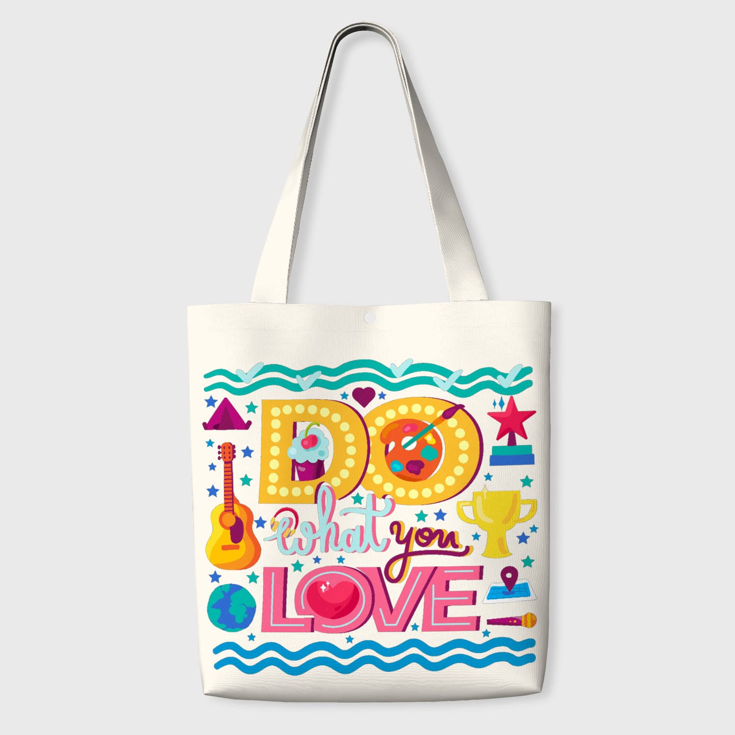 Do What You Love Quote Tote Bag for Creatives Daily Use