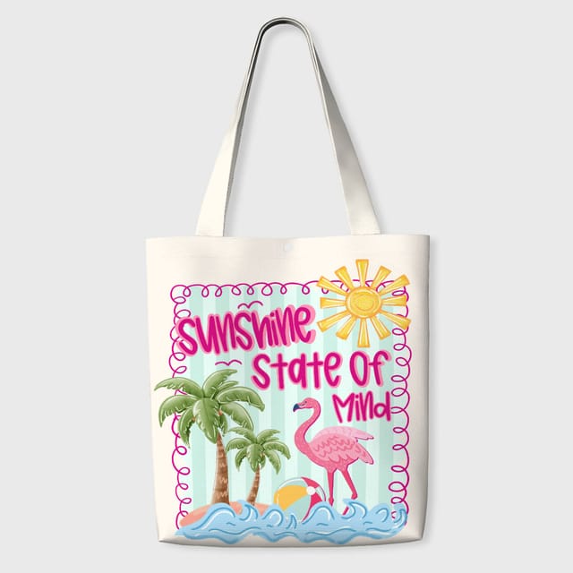 Summer Flamingo Palm Tote Bag for Beach Daily Use Gift