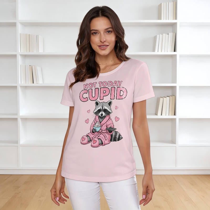 Funny Raccoon Cupid Tee for Women Valentine Gift