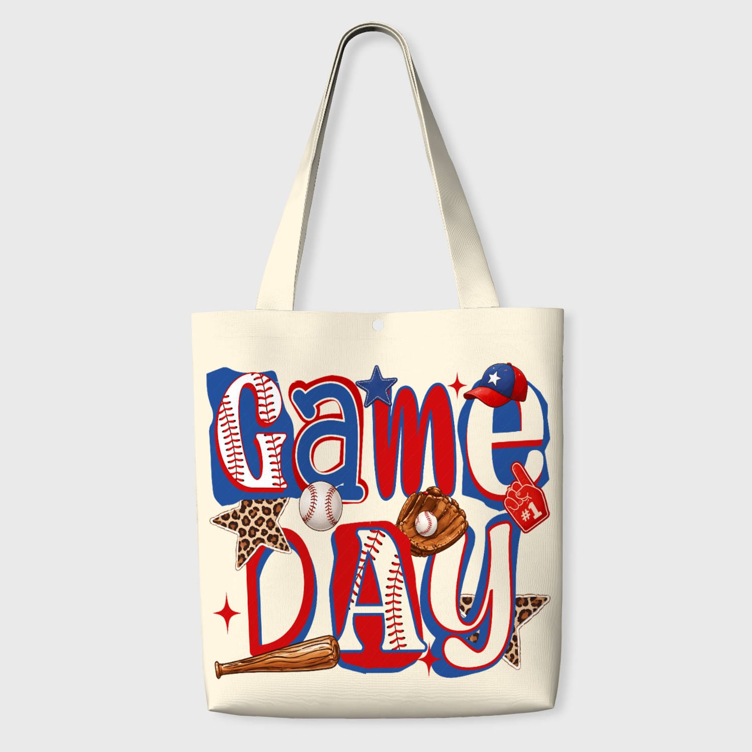 Retro Game Day Baseball Tote Bag for Sports Fans Daily Use