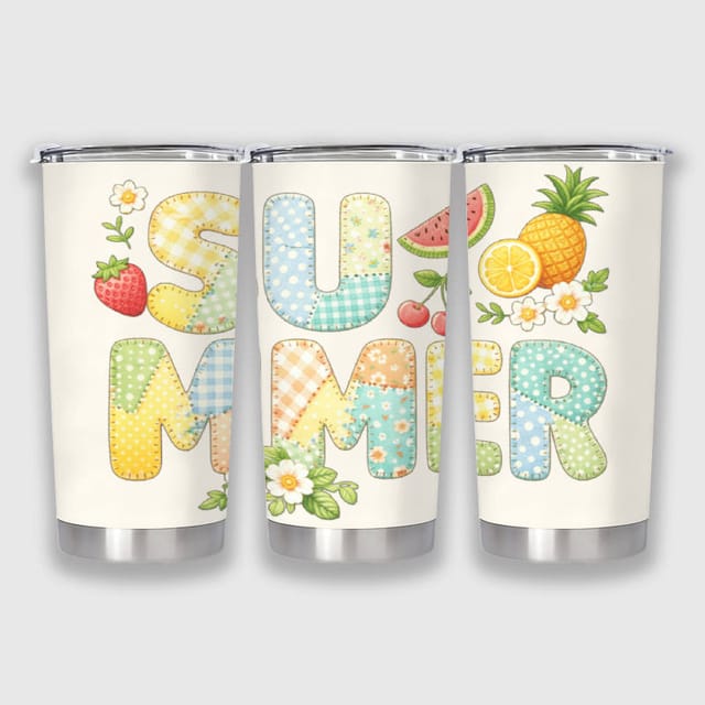 Summer Fruit Patchwork Tumbler for Summer Gift Use
