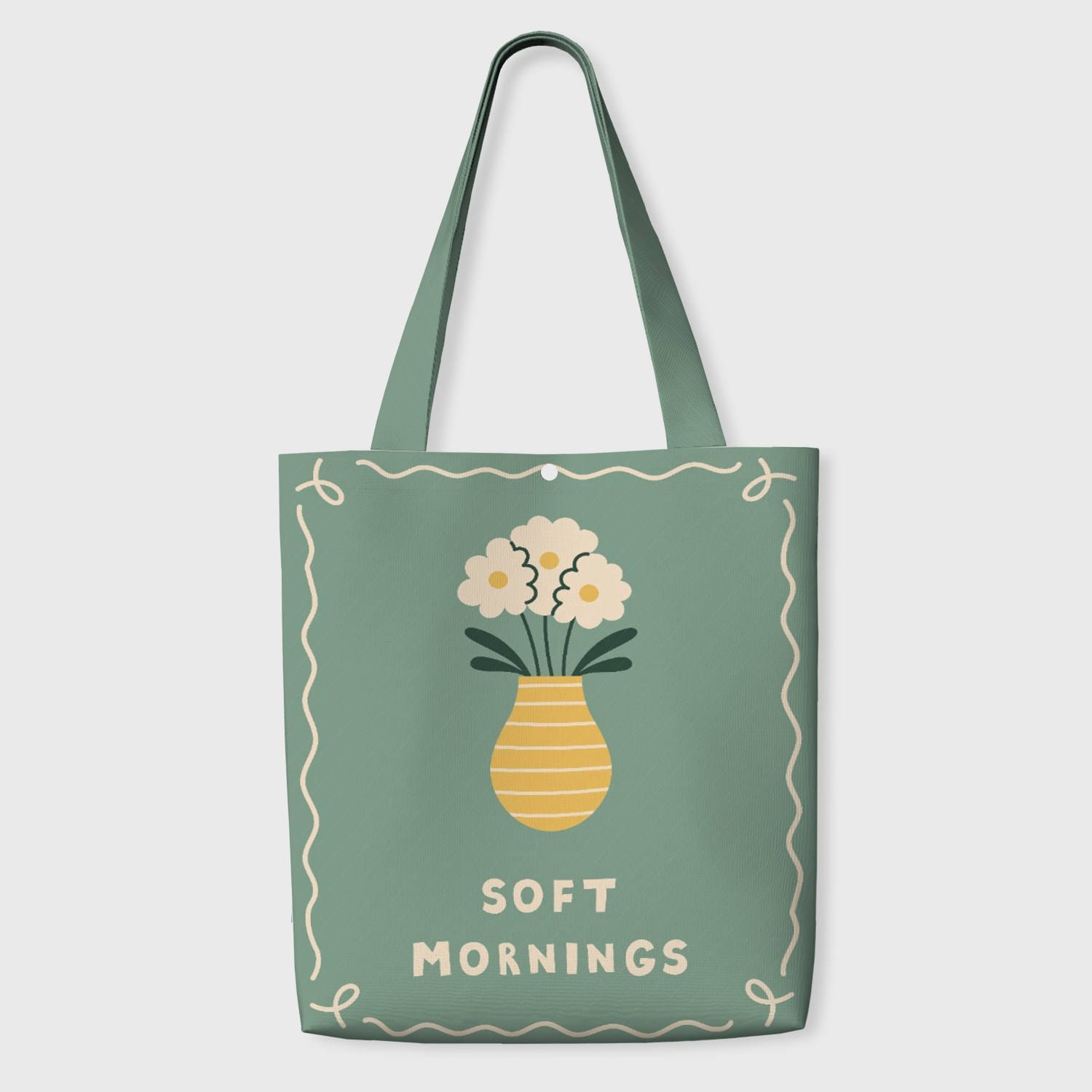 Soft Mornings Floral Tote Bag for Plant Lovers Daily Use