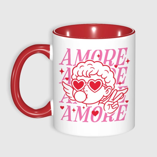 11oz Custom Photo Mug RED with Text  – Personalized Coffee Cup, DIY Picture Logo Image, Customizable Ceramic Mug for Gifts, Add Your Own Photo & Words