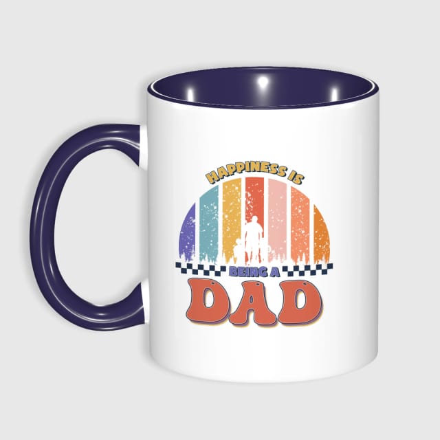 Retro Dad Quote 11oz Navy Accent Mug for Father's Day Gifts