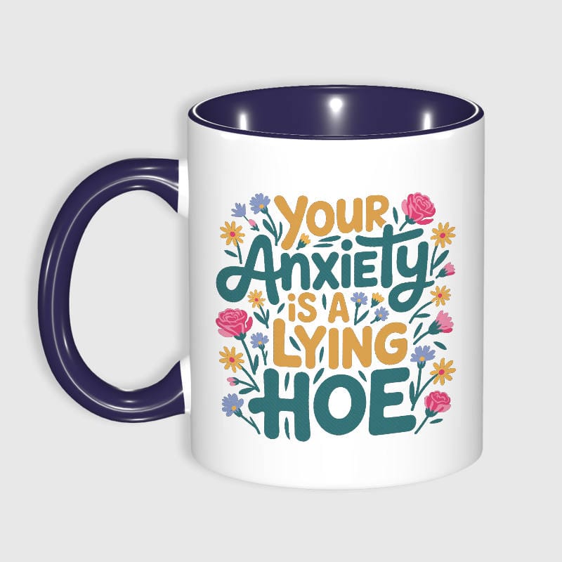 Funny Floral Quote Ceramic Coffee Mug for Anxiety Relief Gift - 1