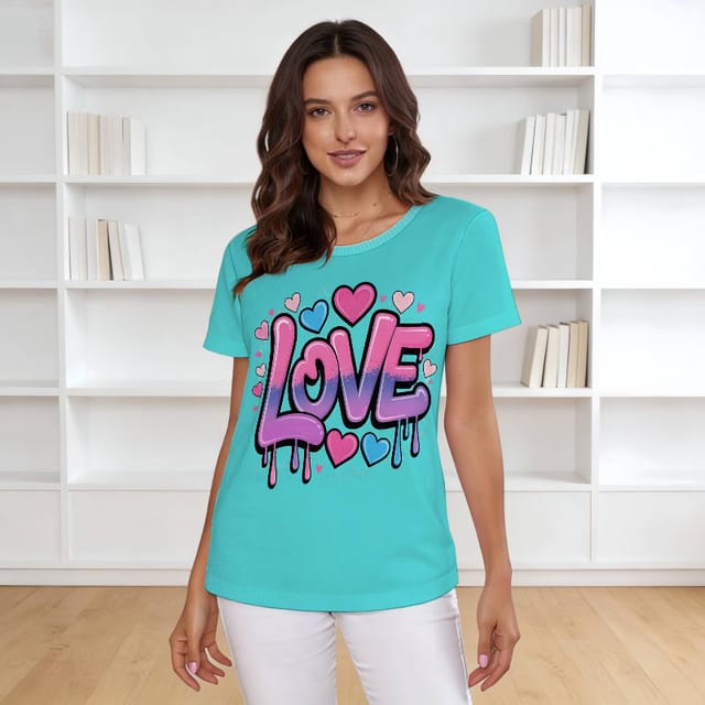 Graffiti Love Heart Women's T-Shirt for Valentine's Day Gift