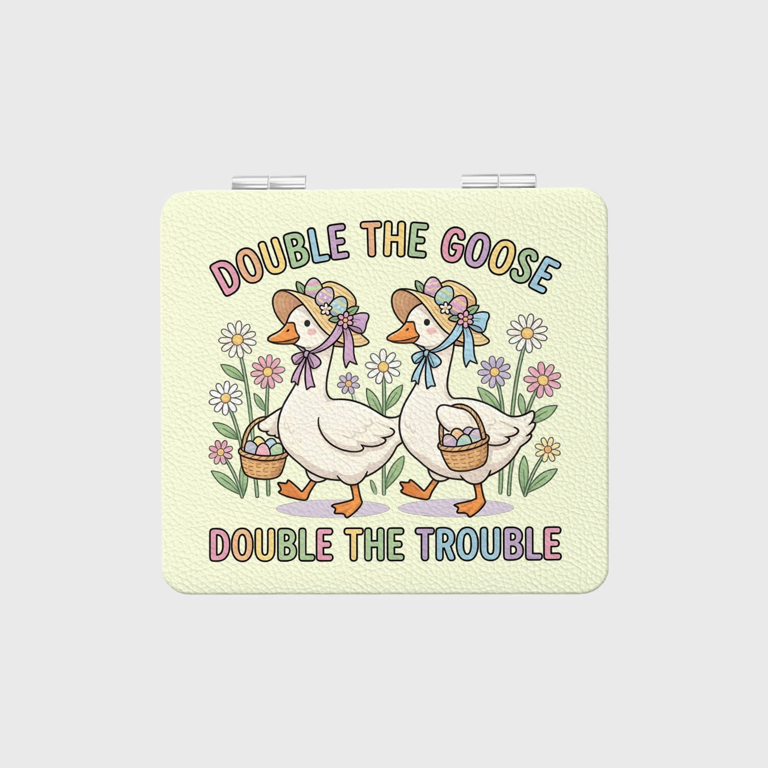 Funny Easter Goose Pocket Makeup Mirror for Friend Gift