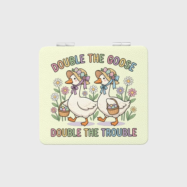 Funny Easter Goose Pocket Makeup Mirror for Friend Gift