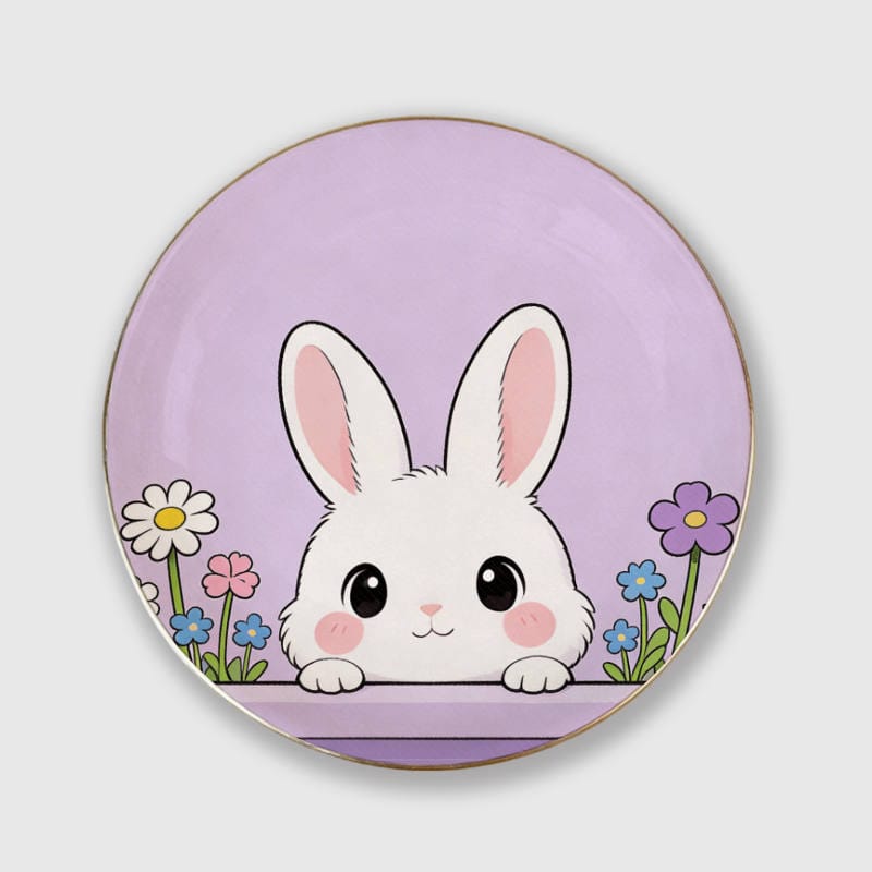 Cute Bunny Ceramic Jewelry Tray Easter Gift for Bunny Fans