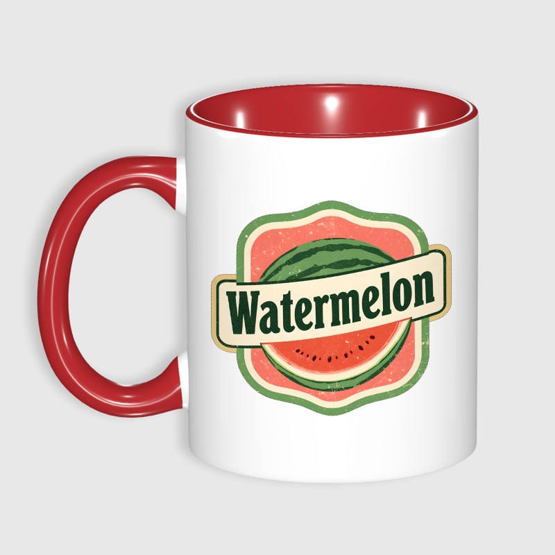 Retro Watermelon 11oz Mug for Summer Lovers Daily Use