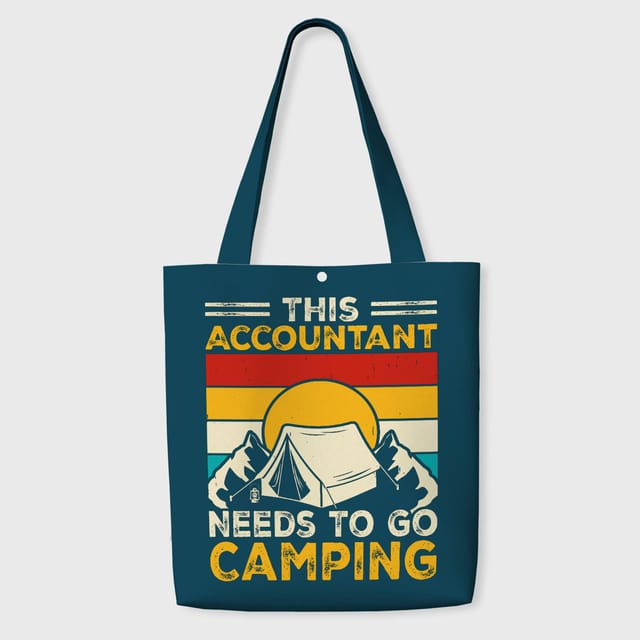 Funny Accountant Camping Quote Tote Bag for Daily Use Gift