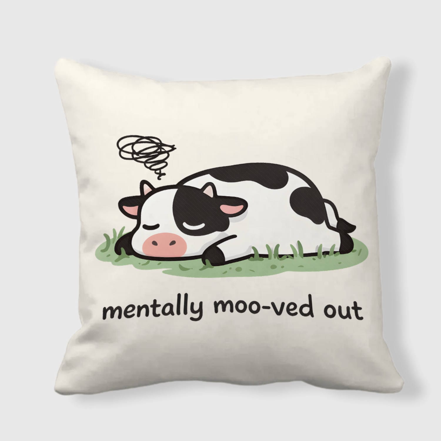 Funny Cow Pun Throw Pillow for Cow Lovers Home Decor Gift
