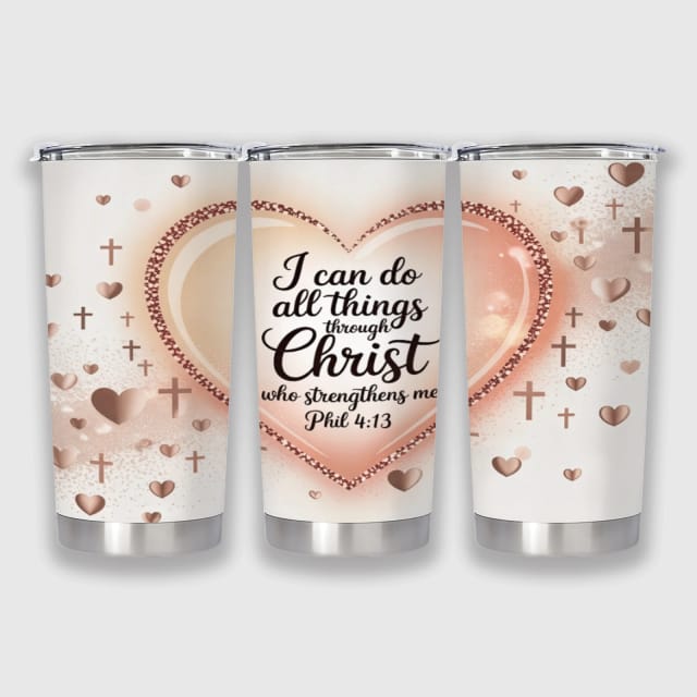 20oz Phil 4:13 Christian Insulated Tumbler for Faith Lovers